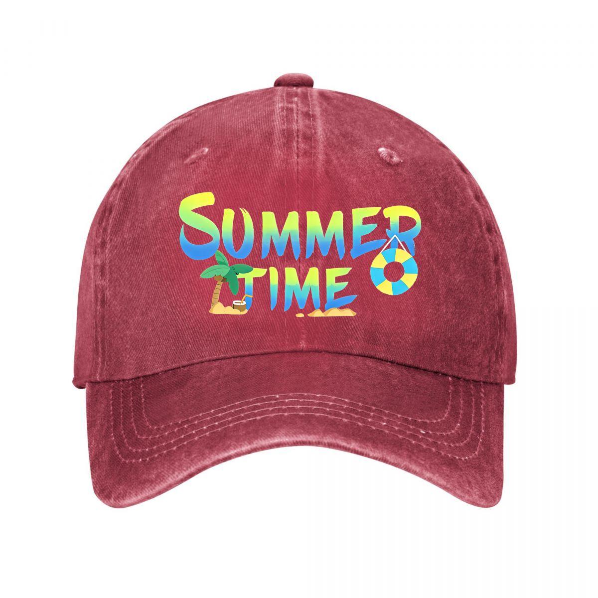 Vintage Summer Time Baseball Cap Washed Baseball Cap Adjustable