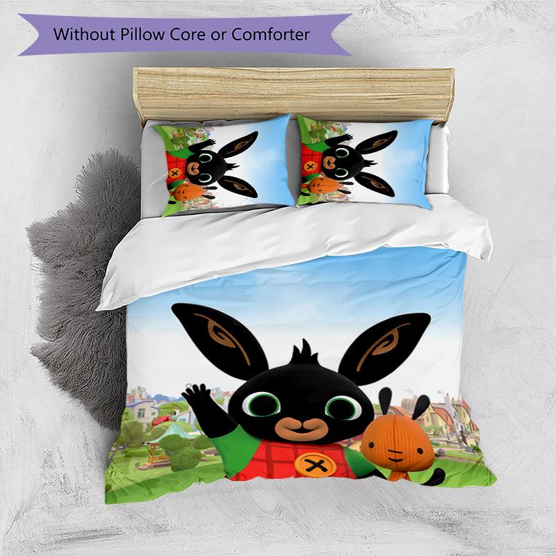 3pcs Bing pattern bedding set duvet cover set includes duvet cover &pillowcases,perfect all season bedroom decoration&gift