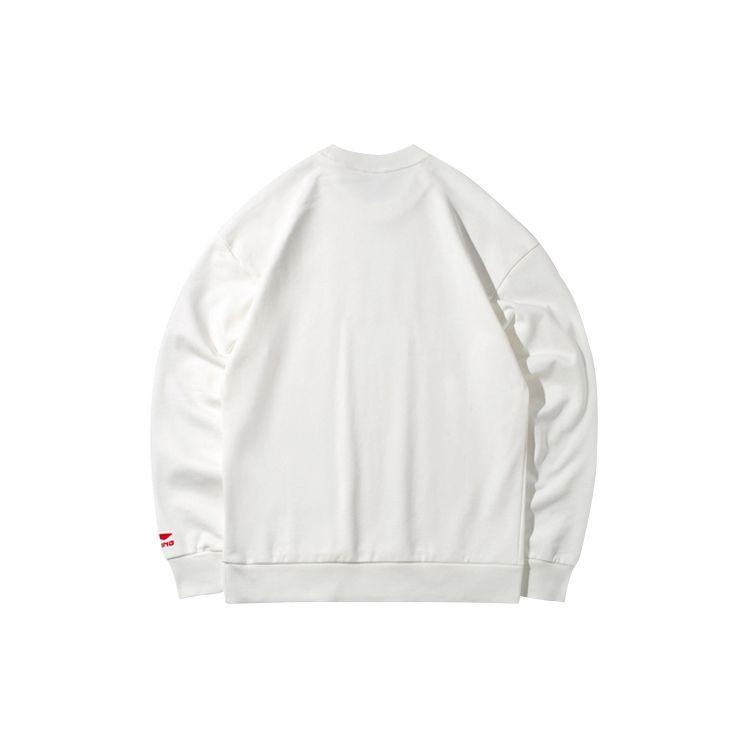 Li Ning Sports Casual Pullover Sweatshirt Men Sweatshirt Off-White AWDQD01-1