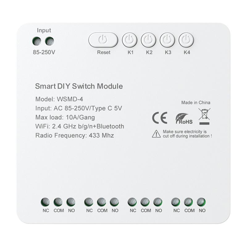 Avatto Relay 4 Channels For Smart Home Systems Wi-Fi Bt 250V