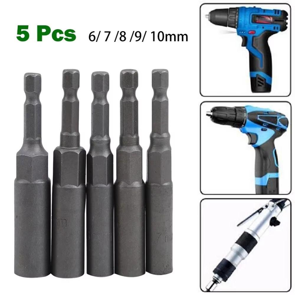 New Screwdriver Tool Wrench 6/7/8/9/10mm Alloy Steel Hex Sleeve Nozzles High Quality Lengthen Nut Driver Set Drill Adapter