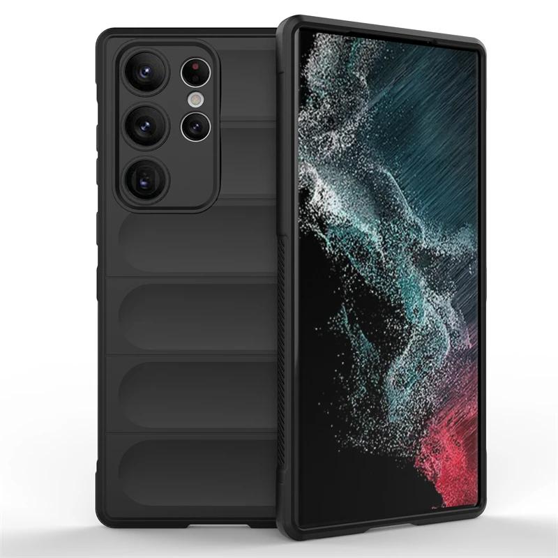 Pro Samsung Galaxy S22 S23 Plus S22 S23 Ultra S21 S23 FE 5g zadní kryt telefon pouzdro z tekutého silikonu proti pádu nárazuvzdorné Coque