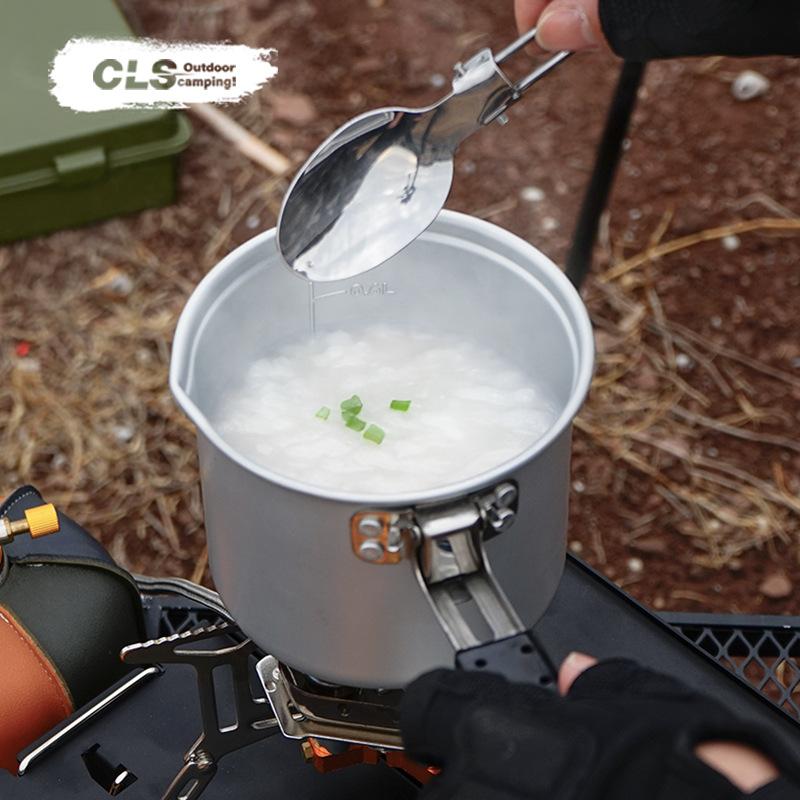 Small Aluminum Folding Anodized Milk Pot Outdoor Mountain Camping Portable Barbecue Boiling Water Brewing Tea Coffee Cookware