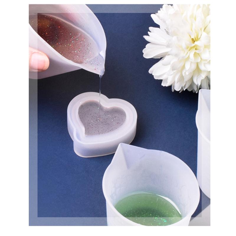 100ml Resin Cup DIY Crafts Jewelry Silicone Measuring Cup Reusable Mixing Cup with Precise Scale Non-Stick Silicone Cup