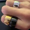 HNSP 12MM Wide Stainless Steel Smooth Ring For Men Punk Jewelry Finger Accessories Male