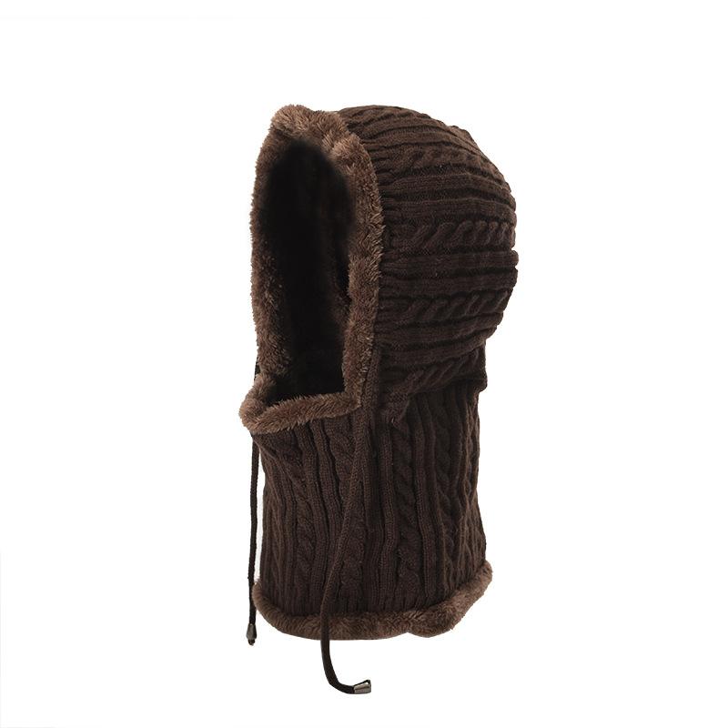 Pull tricoté en peluche pour femmes, pâte frite torsadée, écharpe une pièce, chapeaux d'oreilles en laine, hiver