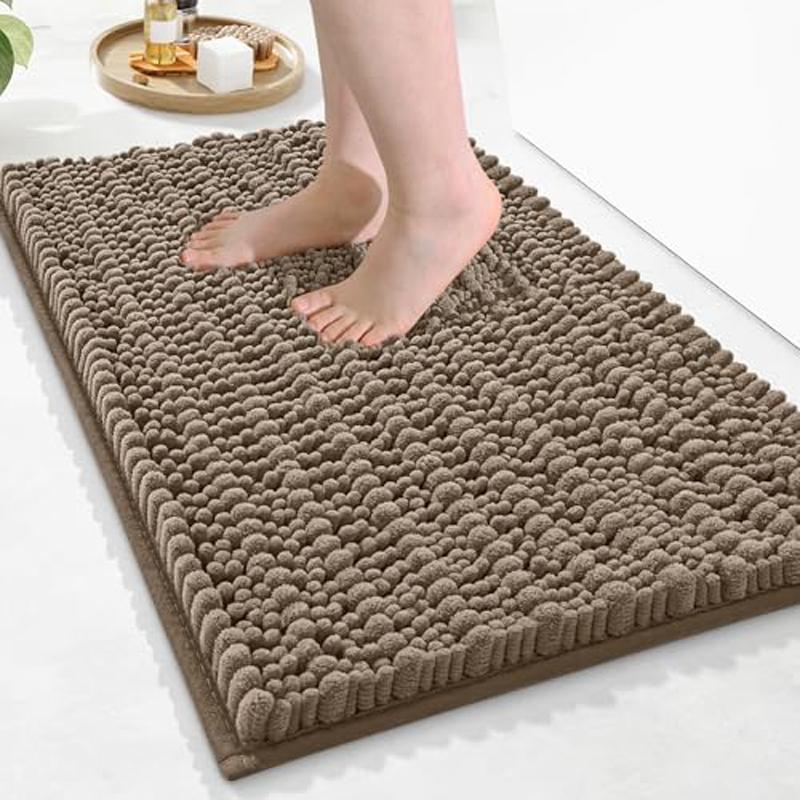 Tappetino da Bagno in Ciniglia Olanly Extra Morbido Shaggy Tappetino da Bagno Antiscivolo Tappeto da Pavimento per Bagno Assorbente Acqua Peluche Microfibra Tappeti Doccia