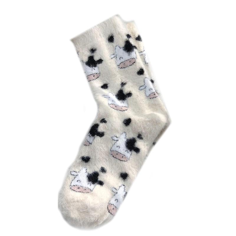 Women Fuzzy Socks Soft Cozy Slipper Socks Warm Winter Sleep Plush Bed Socks