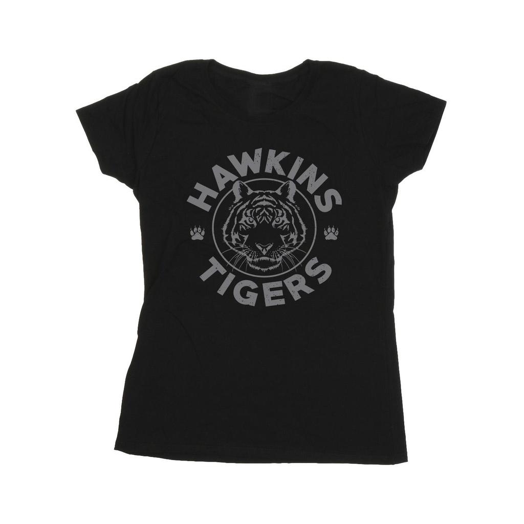 Netflix Womens/Ladies Stranger Things Hawkins Grey Tiger Cotton T-Shirt
