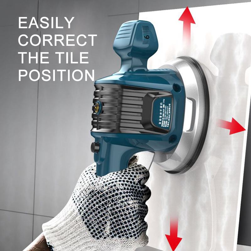 Portable Tile Vibrator Suction Cup Tiling Tiles Laying Machine Adjustable Automatic Floor Vibrator Leveling Tool with Battery