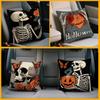 Home Decor Skeleton & Rose Halloween Themed Pillow Covers Pattern Cushion Cover Suitable For Sofa Bedroom Car Pillow Cover
