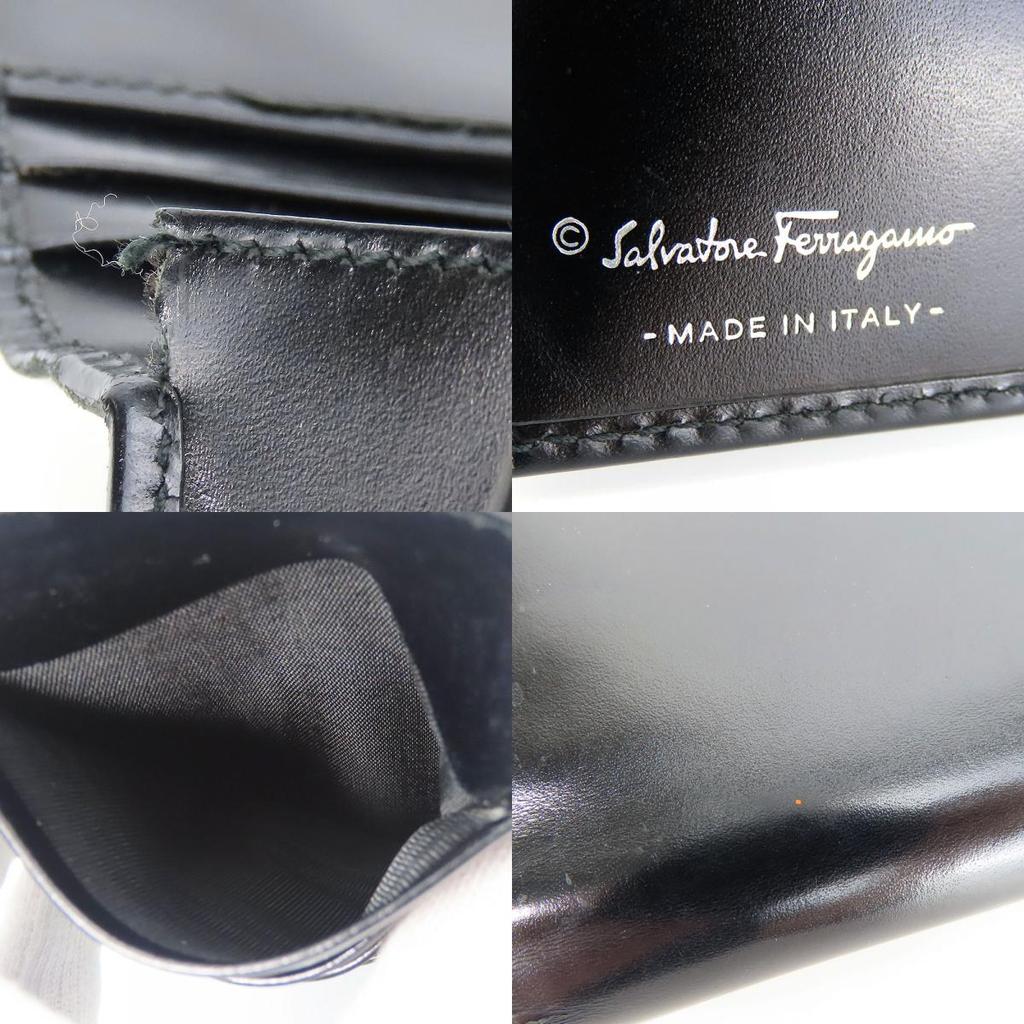 Used Salvatore Ferragamo Purse IE229238 Gancini Calfskin black Bifold Wallet