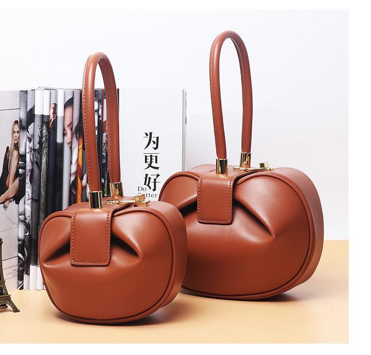 Luxury Genuine Leather Top-handle Women Handbags Designer Hobos Dumpling Ladies Shoulder Bags Luxury Phe Purses Small Tote Sac