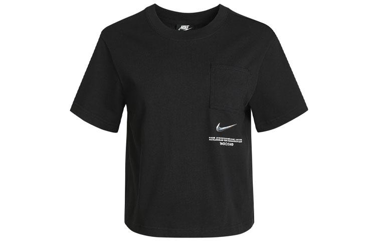 Nike Crop Tops Women s Black Crew Neck Moderate CZ8912-010 XS