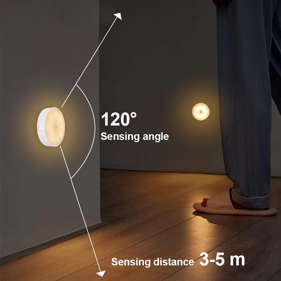 8PCS night light with motion sensor, USB charging light for cabinets and ladders, wireless, wake up at night, children's room