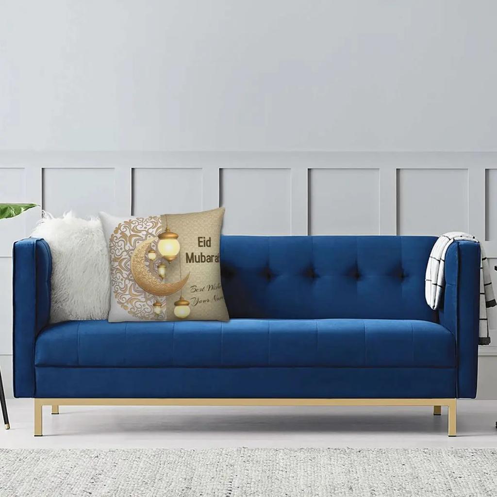 Eid Mubarak Ramadan Kareem Pillowcase Printed Polyester Cushion Cover Decorative Pillow Case Cover Sofa Dropshipping 18''