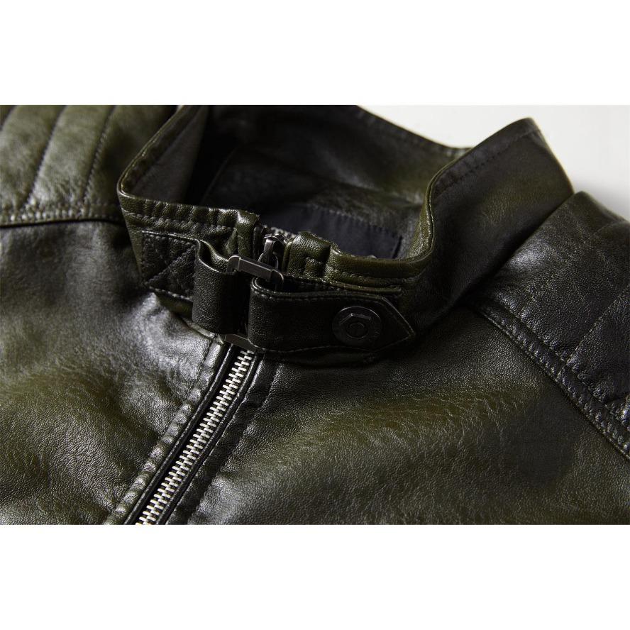 Veste de moto en cuir PU transfrontalier pour homme, style européen/américain, moderne et robuste, plus velours.