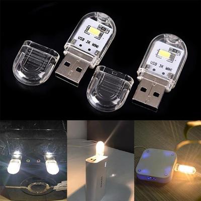 Mini luz noturna LED portátil USB Bank Power Dormitório Leitura Mesa Lâmpada de mesa