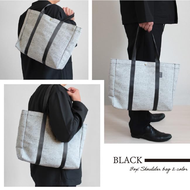 Fit Life Easy Living Square Tote Bag [Kurashiki Canvas] Large Capacity, Made in Japan, for Men and Women, Shoulder or Handbag, Freestanding, Jute,