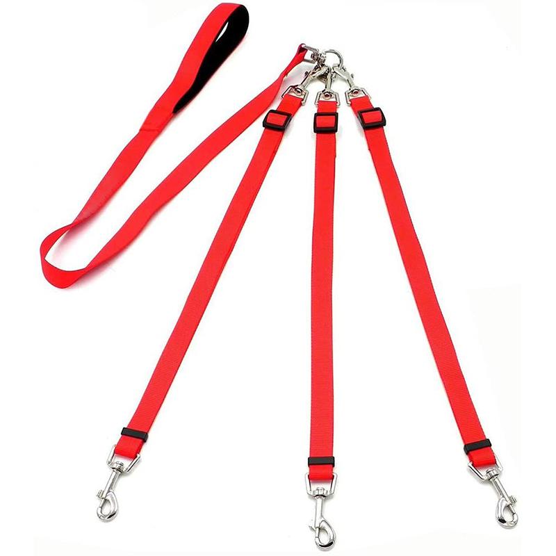 3 In 1 Durable Nylon Dog Leash with Padded Handle Three- Way Pet Leash Adjustable Detachable Lead for Small Medium Large Dogs