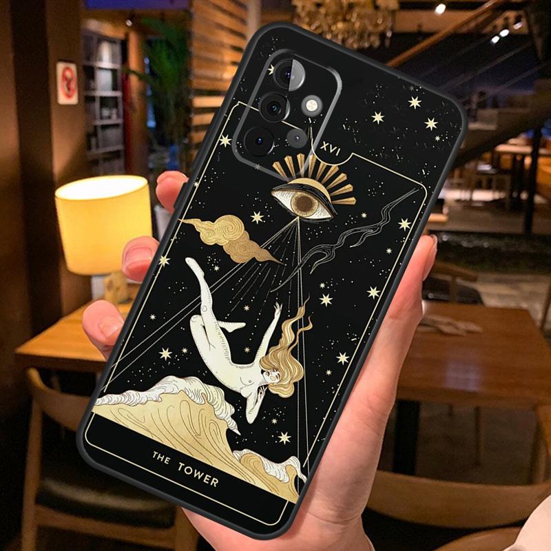 Astrology Tarot Cards Phone Case For Samsung A51 A71 A50 A70 A13 A23 A33 A53 A12 A22 A32 A42 A52 A54 A34 A14 Cover