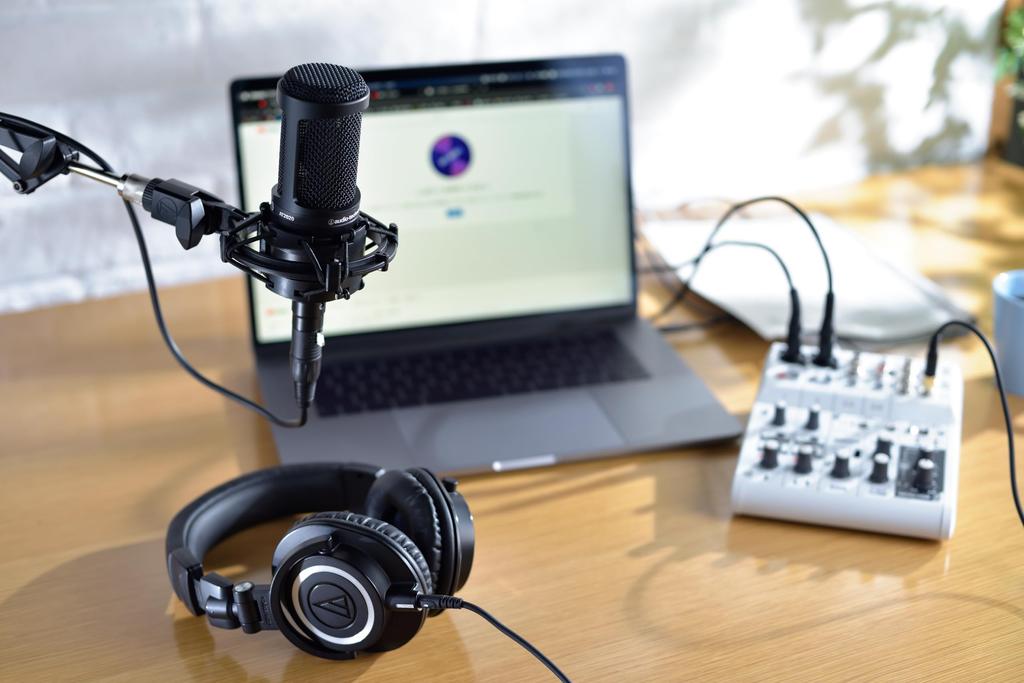 AT2020 Condenser for Video Home Live and DTM Black Audio-Technica Microphone, XLR, Streaming, Recording, Podcasts, Commentary, Recording,