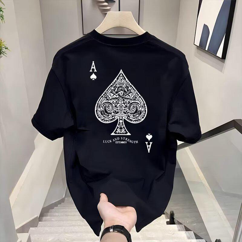 2025 Men s Trendy Pure Cotton Printed Short Sleeve Casual T-shirt 4XL