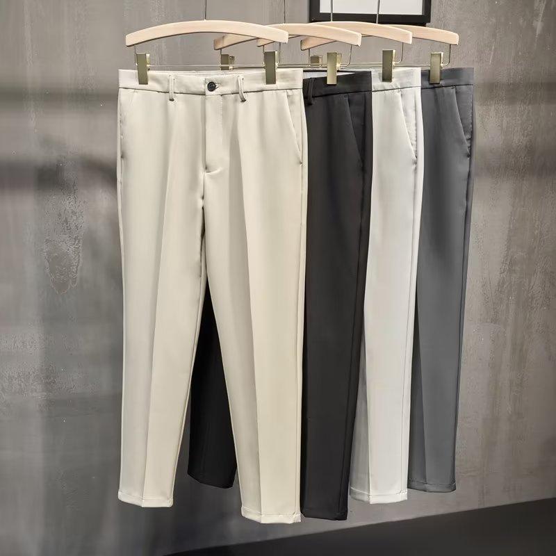 Men's Slim Fit Nine-Point Trousers - Korean Fashion Trend for Summer
