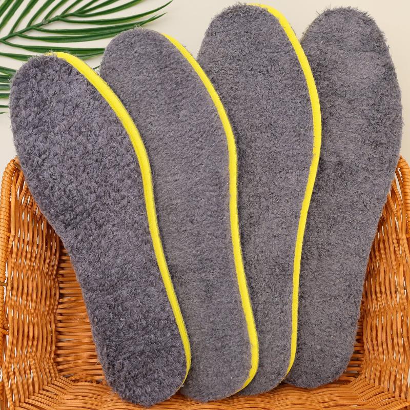 2pcs 2026 New Men and Women Winter Plush Warm Insoles Sports Anti Odor Breathable and Thick Plush Ultra Soft Sole Insoles