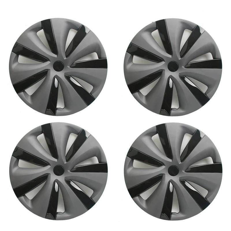 4pcs 19 Inch Wheel Hub Caps for Tesla Model Y Replacemen Wheel HubCap Kit Full Rim Cover ModelY 2023 2022 Body Decor Accessories