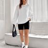 Women's Crew Neck Long Sleeve Sweatshirt Regular Fit Casual Top Solid Waffle Knit Pullover Tops