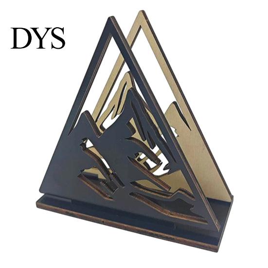Stable Wood Napkin Holder for Counter Wooden Hollow Holder, Black Silhouette Pattern, Decorative Vertical Easy Clean Storage Organizer Stand,