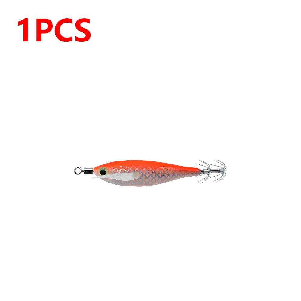 1-3 Stück leuchtender Tintenfischköder Haken Salzwasser Angelköder Künstliches Ei Holzgarnele Köder Meeresfischen Oktopus Sepia Tintenfischköder