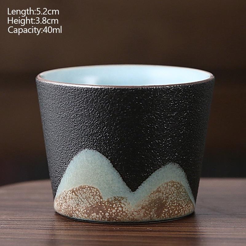Ceramic Tea Cup Porcelain Painted Teacups Chinese Kungfu Cup Retro Coffee Mug Ceramic Glaze Painted Tea Cup Gift To Friends