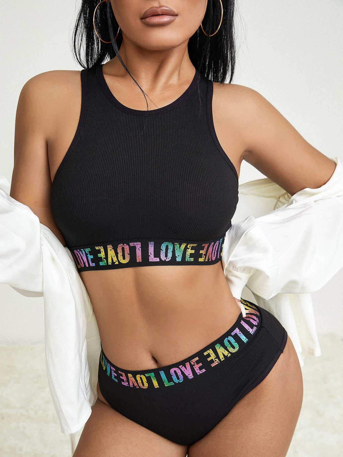 

Casland комплект нижнего белья из 2 предметов, женский бесшовный комплект с бюстгальтером, жилет, бюстгальтер, сексуальные женские трусы с высокой талией, удобное нижнее белье без косточек с надписью 2023