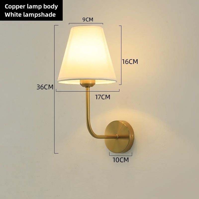 E27 American fabric wall lamp simple hotel room interior decor lighting living room corridor aisle bedroom bedside wall light