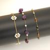 Titanium Steel Glazed Bead Pearl Bracelet, Sweet Crystal Natural Stone Colored Jewelry, High Sense Of Personality