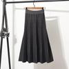 Striped Knitted Half Length Skirt for Women Autumn and Winter Thickened A-line Skirt High Waist Skirt