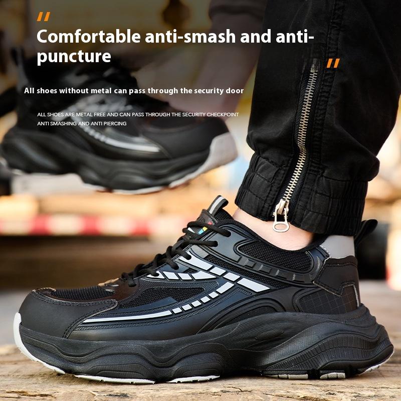 Protective Work Shoes With Plastic Toe Anti-Puncture Insulated Shoes Comfortable Safety Boots Non Slip Lightweight Safety Shoes