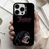 J-Juicy C-Couture  Phone Case For iPhone17,16,15,14,13,12,11 Plus,Pro Max Black Candy Silver Plated Cover