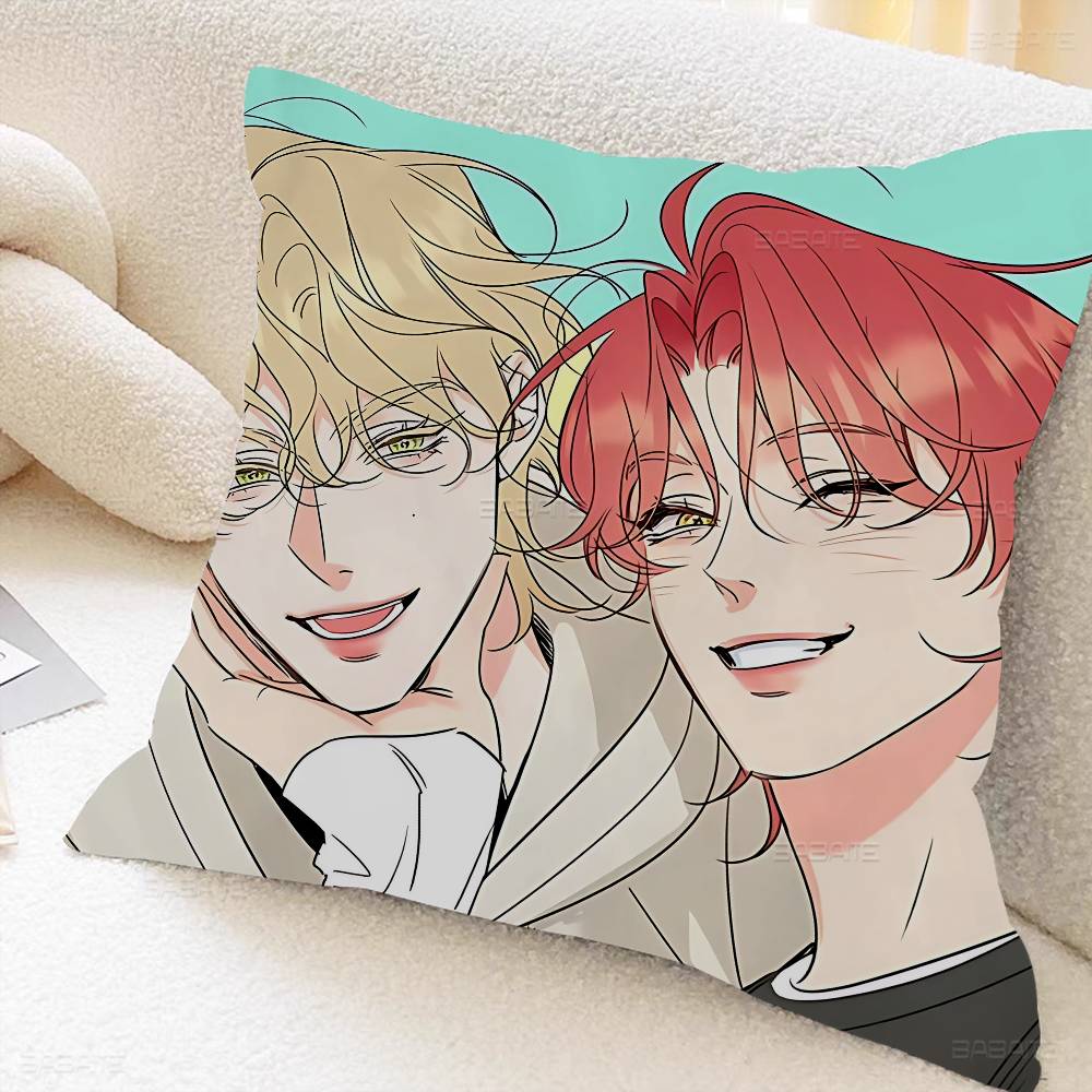 Korean Manhwa BL Anime Pillow Cushion Cover Pillowcase Living Room Sofa Home Decor Customized