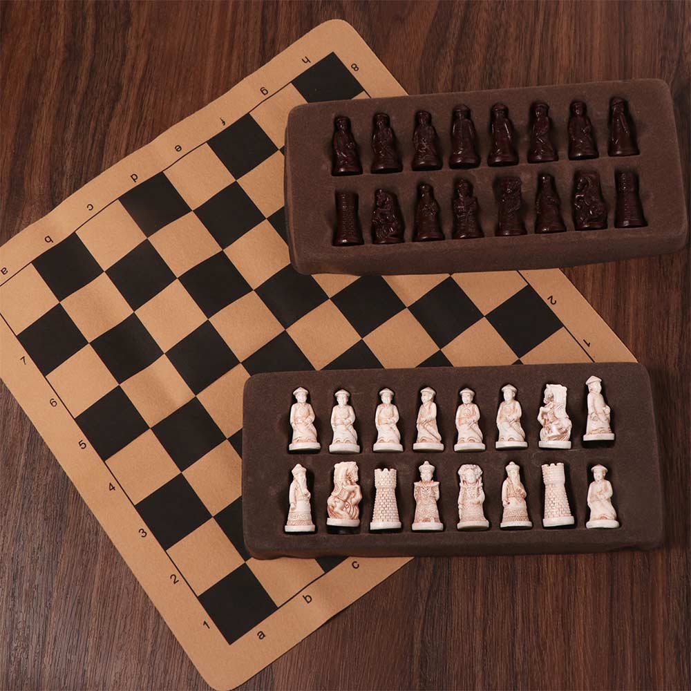 Trompetă Antică Șah Piese de Șah Rășină Qing Bing Figură de Șah Adulți Copii