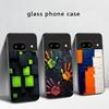 Animal Footprint Stone For Google Pixel 8 7 9 10 Pixel 10 Pro XL Pixel 9 Pro XL Pixel 8a 7a Pixel 7 Pro Black Glass Phone Case