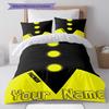 Pac-Man Individuelles Namensmuster Bettwäsche, Steppbett Set Bettbezug Kissenbezug Zuhause Geburtstagsgeschenk(1 Bettbezug + 2 Kissenbezüge, ohne Füllung)