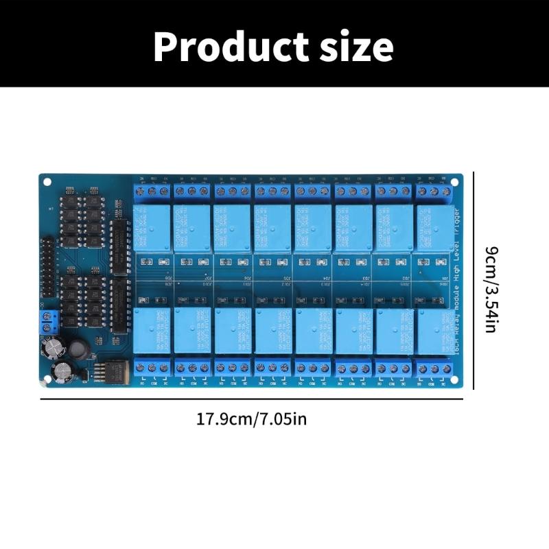 5V/12V/24V Relays Shield Module 16 Channel Relays Module with Optocoupler LM2576 Microcontrollers Interface Power Relays