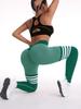 Women's Seamless High-Waisted Striped Peach Lift Yoga Leggings