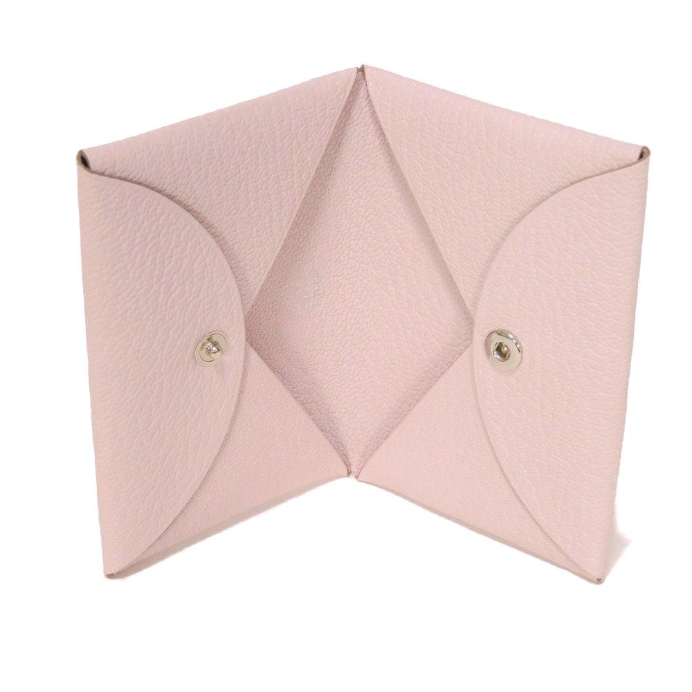 Used 9212 Calvi 7946 Chevre Mysore Goatskin Bag with Foil-stamped Logo, Pastel Light Pink, Excellent Condition 13808