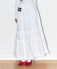 Iligo Buckle Frill Long Skirt White
