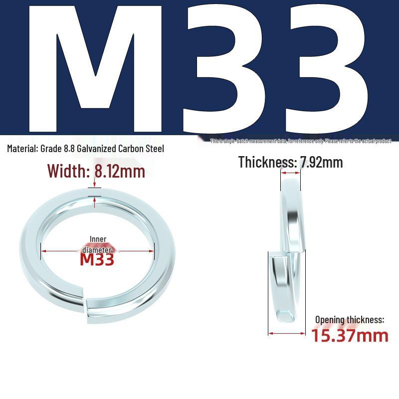 Grade 8.8 Galvanized Open Coil Spring Washer, M3-M30mm