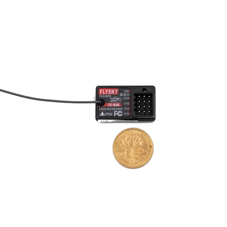 FLYSKY FSR4B 4CH 2.4G Mini PWM Receiver 3.5-8.4V Plastic ANT Single Antenna with RSSI for RC Cars Boats & Toys Unisex 14 Years &